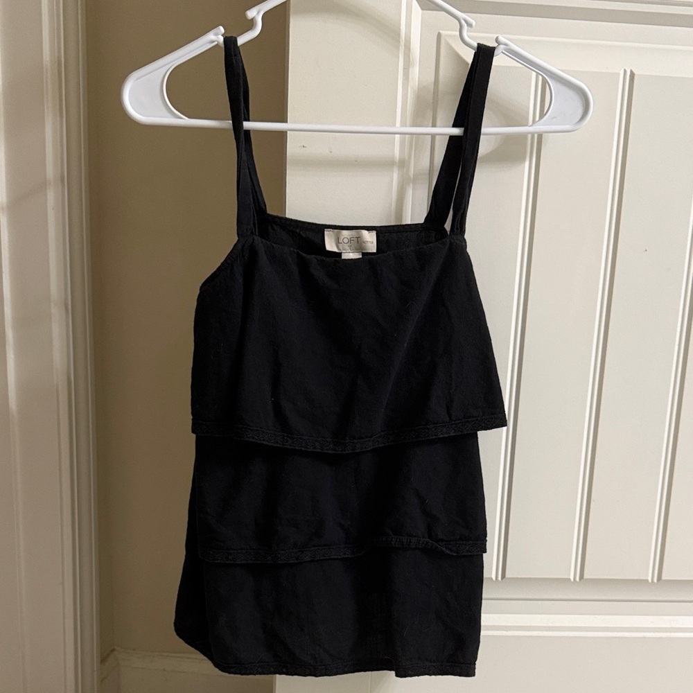LOFT Elegant Black Layered Camisole
